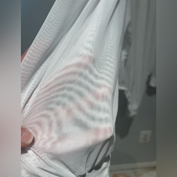 Ashley Stewart Elegant White Long Sleeve bodysuit A032 - Picture 5 of 5